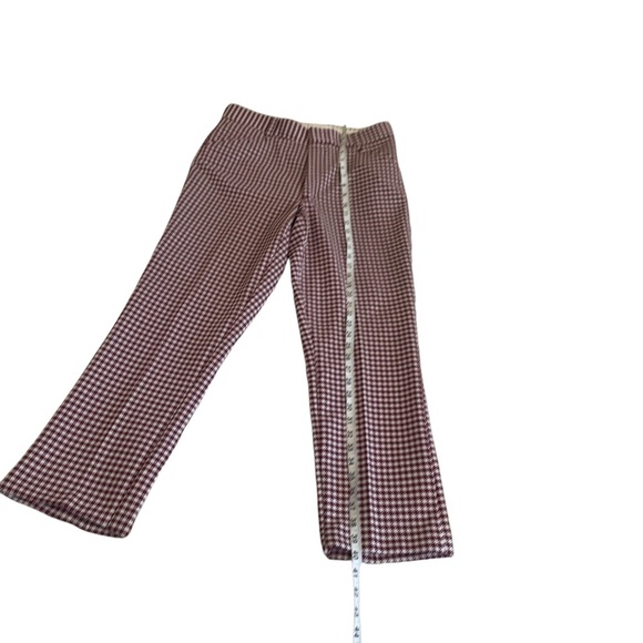 New Vintage Farah Houndstooth Print Red and White Plaid Pants 32/30 - Picture 8 of 9